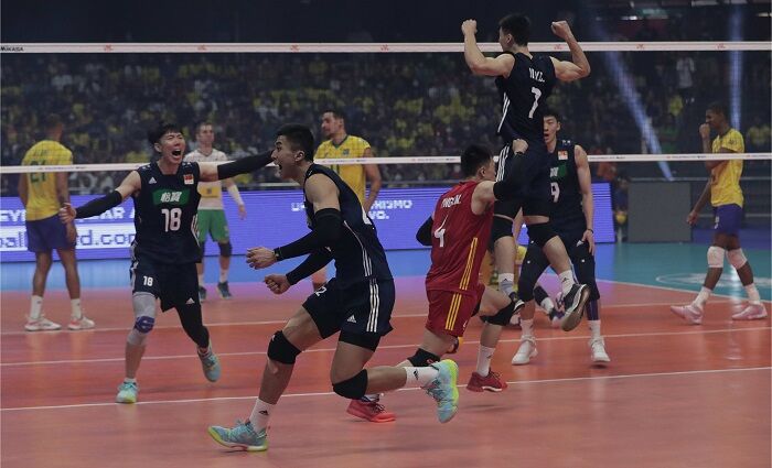 ویدیو| خلاصه دیدار برزیل - چین/ شگفتی در لیگ جهانی والیبال