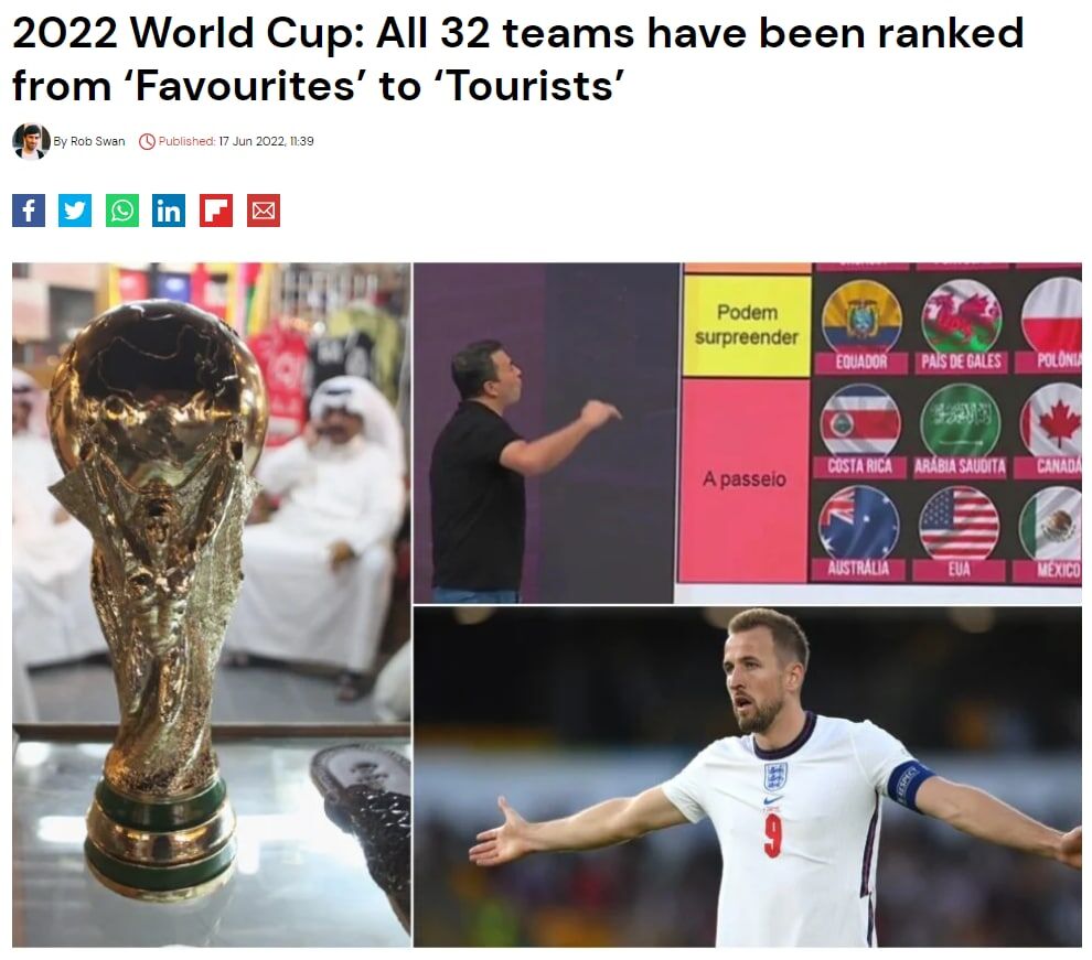 انگلیسی ها از تیم ملی ایران در جام جهانی ۲۰۲۲ به عنوان توریست یاد کردند!