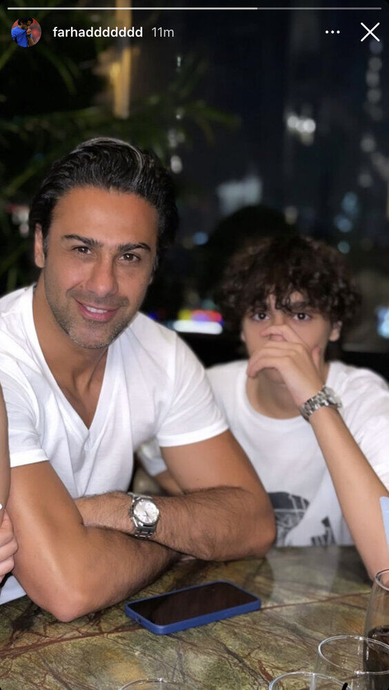 عکس| قاب دو نفره فرهاد مجیدی و پسرش در امارات