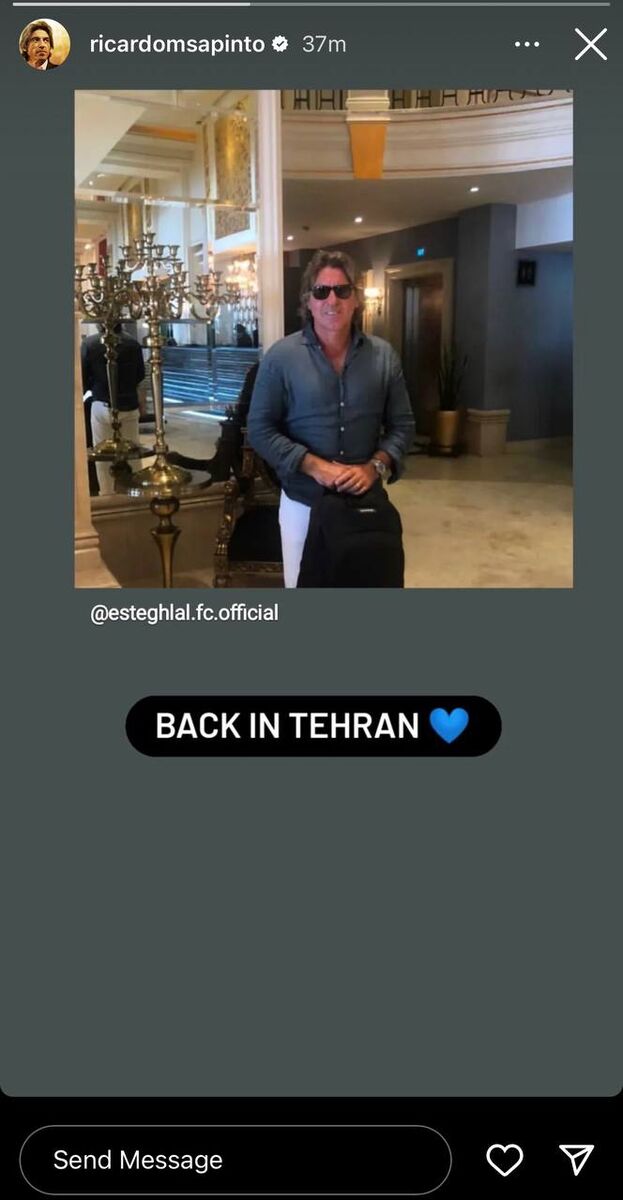 عکس| پیام سرمربی پرتغالی استقلال به هواداران: من برگشتم!