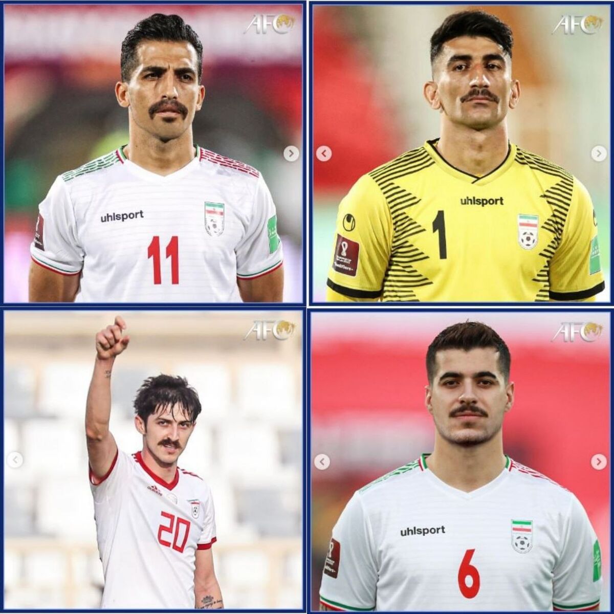 عکس| شوخی جالب صفحه AFC با چهره ملی پوشان ایران/ وقتی ستارههای تیم ملی سیبیلو می شوند!
