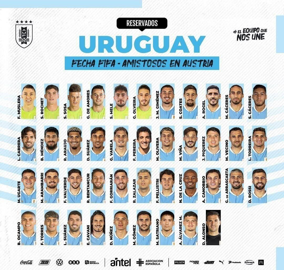 عکس| اروگوئه با تمام ستارهها در مقابل ایران؛ سوارس، کاوانی و ستاره لیورپول هم میآیند/ دومین محک جدی برای شاگردان اسکوچیچ