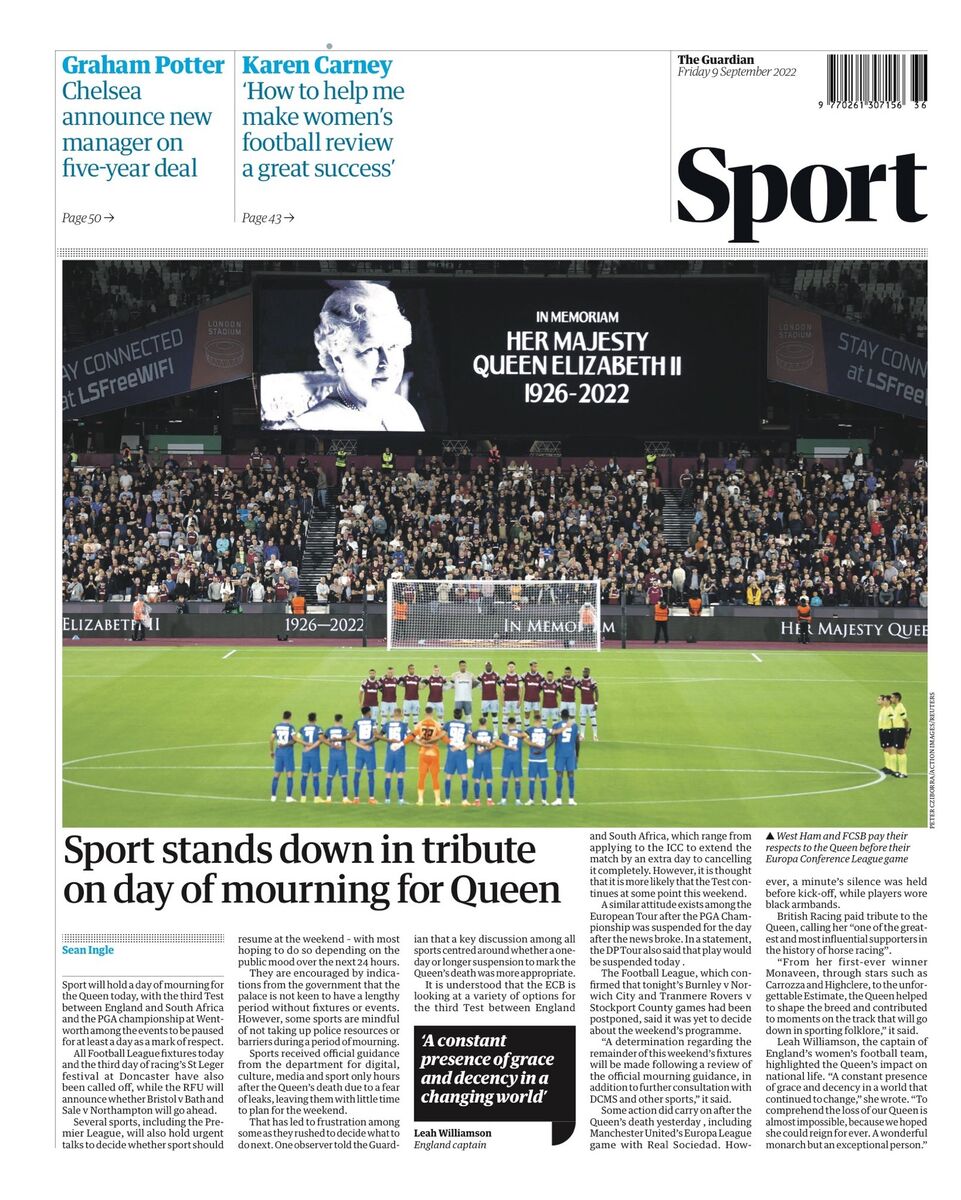 ورزش و فوتبال با درگذشت ملکه از حرکت ایستاد