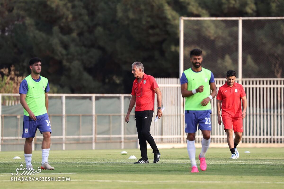عکس| مخالفت کیروش با یک پرسپولیسی وسط تمرین تیم ملی