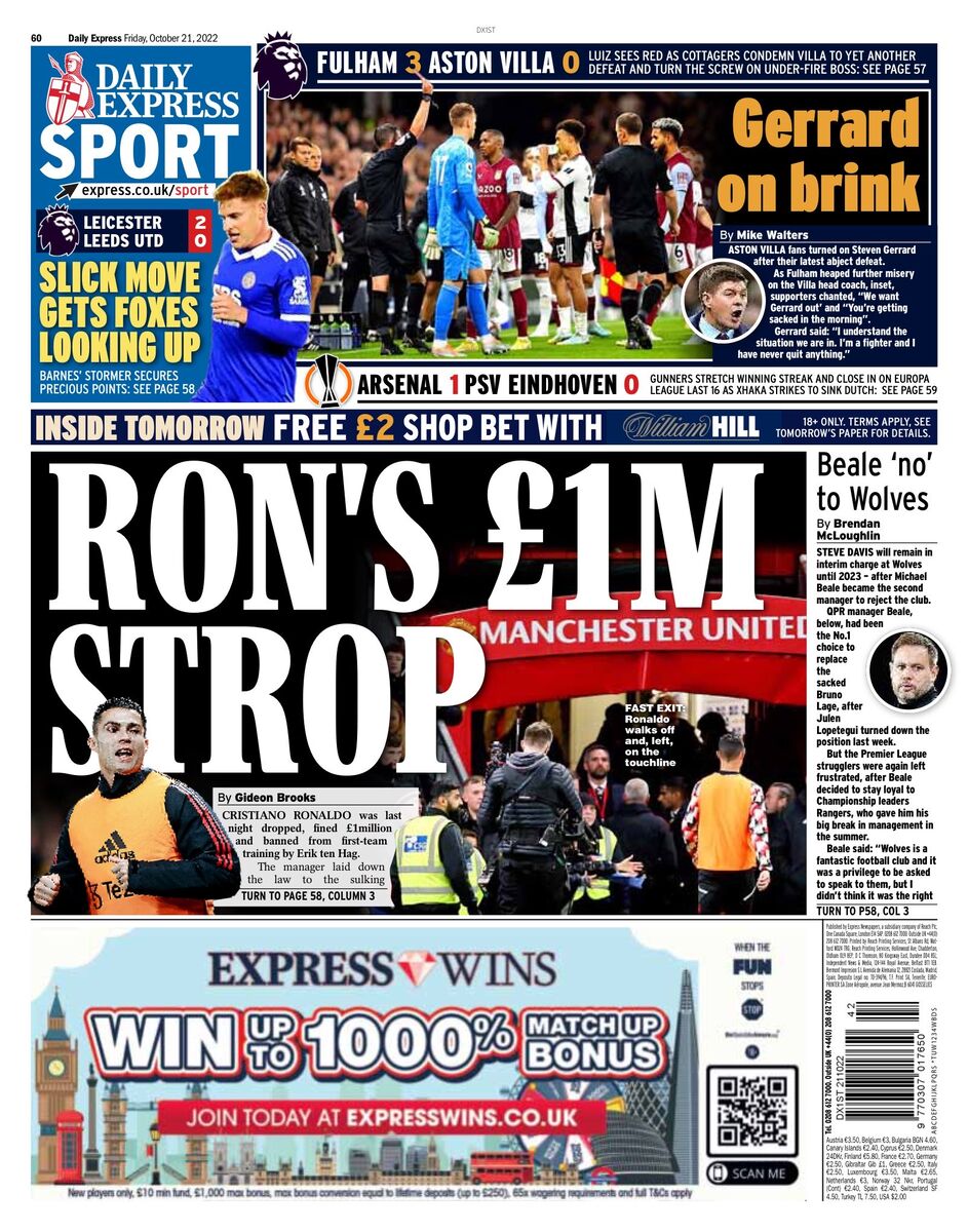 ضرر یک میلیون پوندی رونالدو بابت بیانضباطی/ دردسرهای جامجهانی برای کهکشانیها