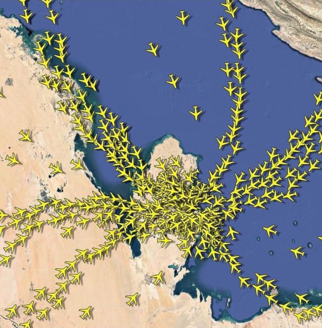 تصویری عجیب از آسمان قطر در آستانه جام جهانی