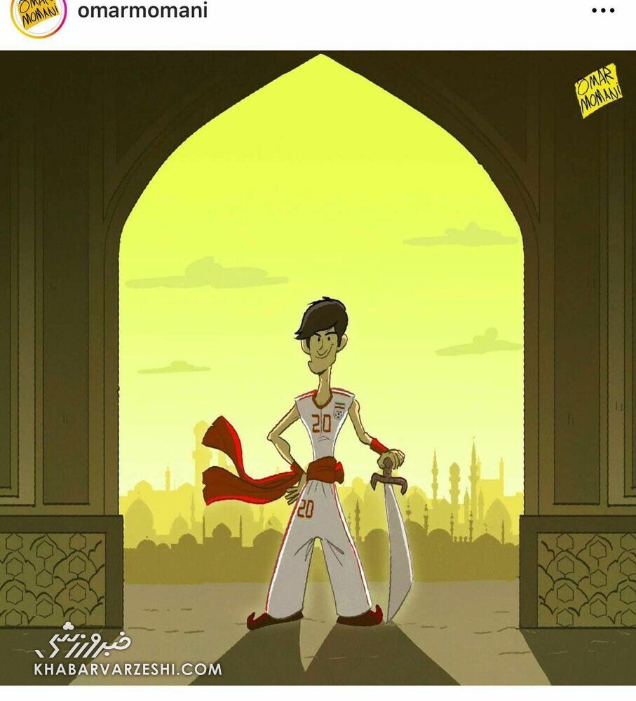 عکس| علیبابا فوتبال ایران آماده نبرد جهانی/ سردار آزمون سوژه کاریکاتوریست معروف شد