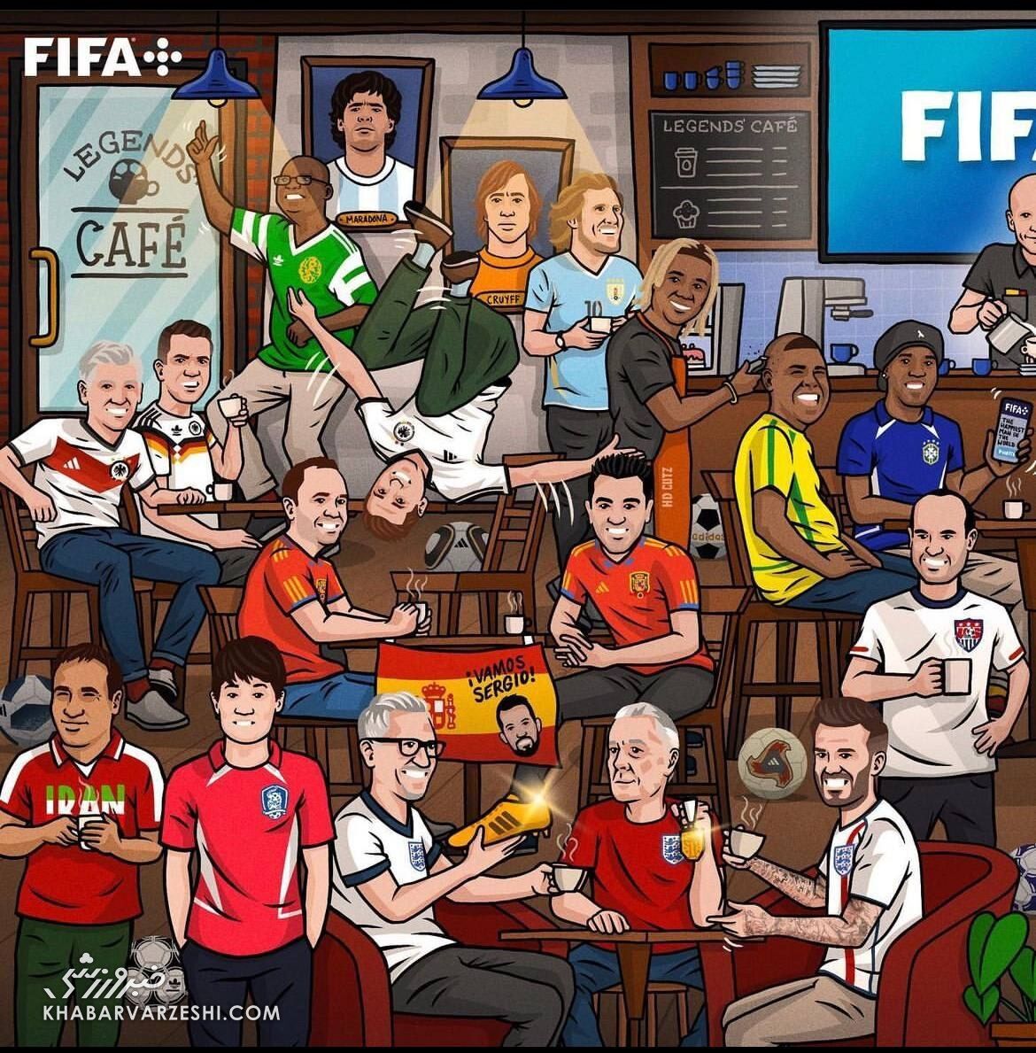 عکس| جمع بزرگان فوتبال با حضور یک پرسپولیسی/ موشک آسیا در کنار بکام، ژاوی و اینیستا