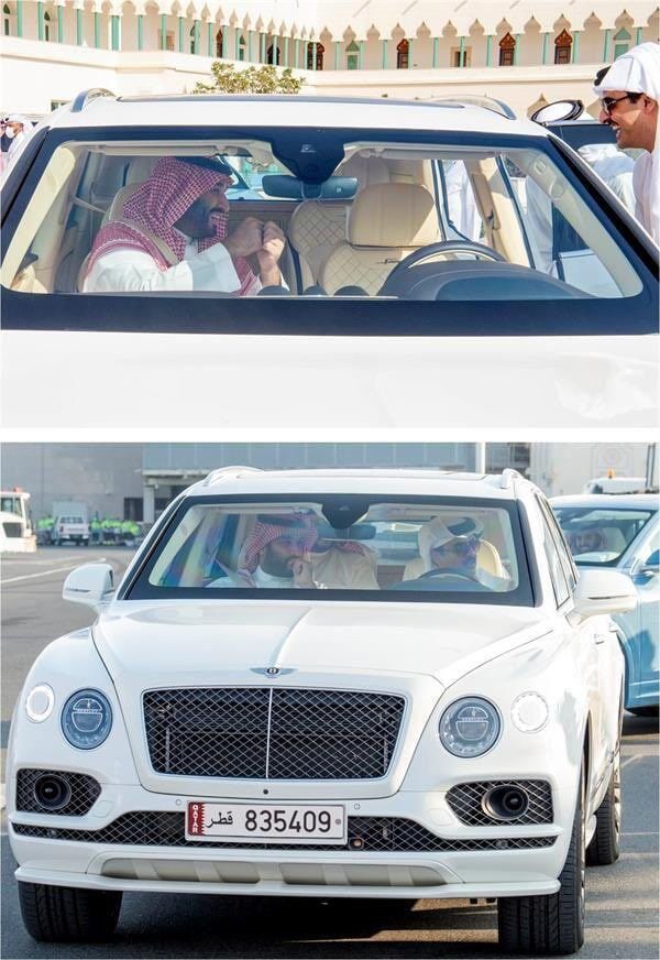 عکس| بن سلمان هم وارد قطر شد/ استقبال ویژه با خودروی لوکسِ بنتلی