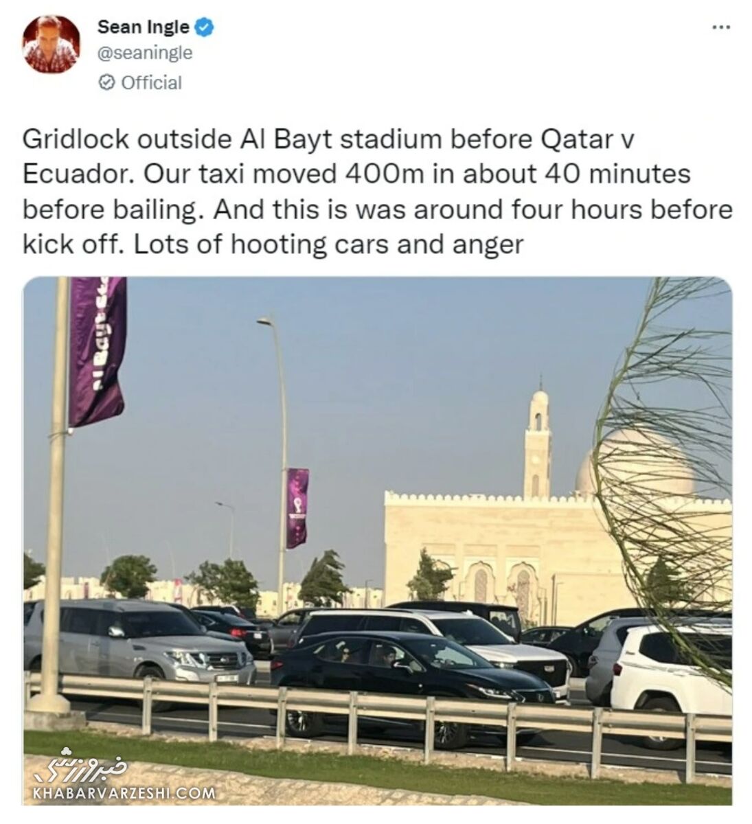 هرج و مرج در قطر/ تصویری که خبرنگار معروف از ترافیک شدید منتشر کرد