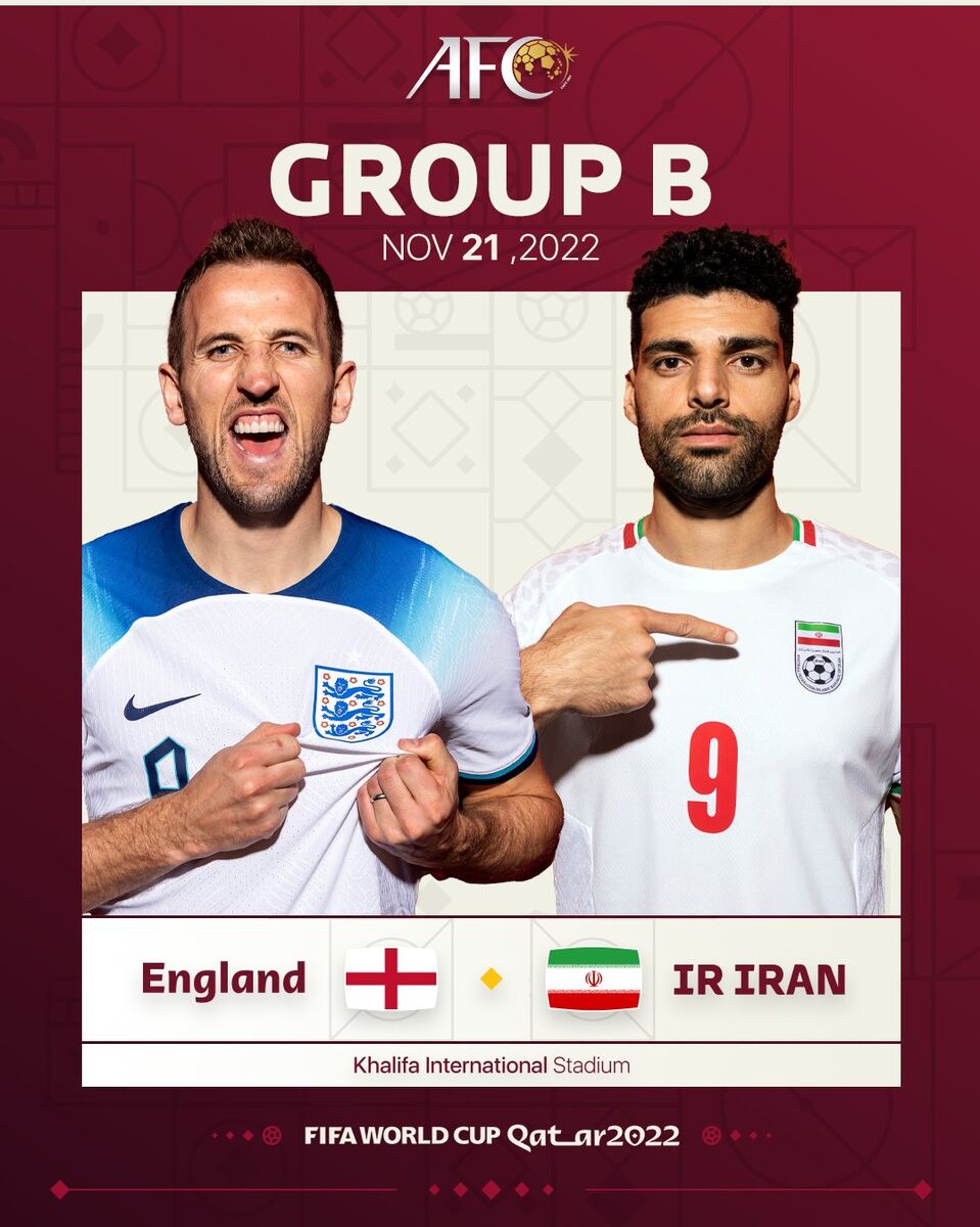عکس| واکنش AFC به جدال ایران با انگلیس/ شروع یوزها عالی می‌شود؟