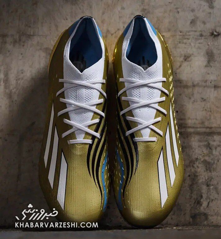 تصویر کفشهای جدید و خیرهکننده مسی برای جامجهانی ۲۰۲۲/ آدیداس از «لِیندا» طلاییرنگ رونمایی کرد