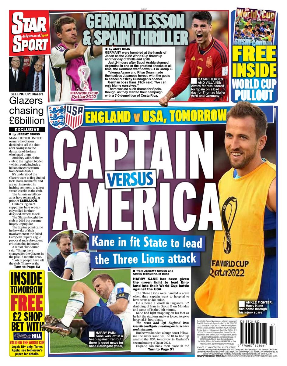روزنامه استار| کاپیتان مقابل آمریکا