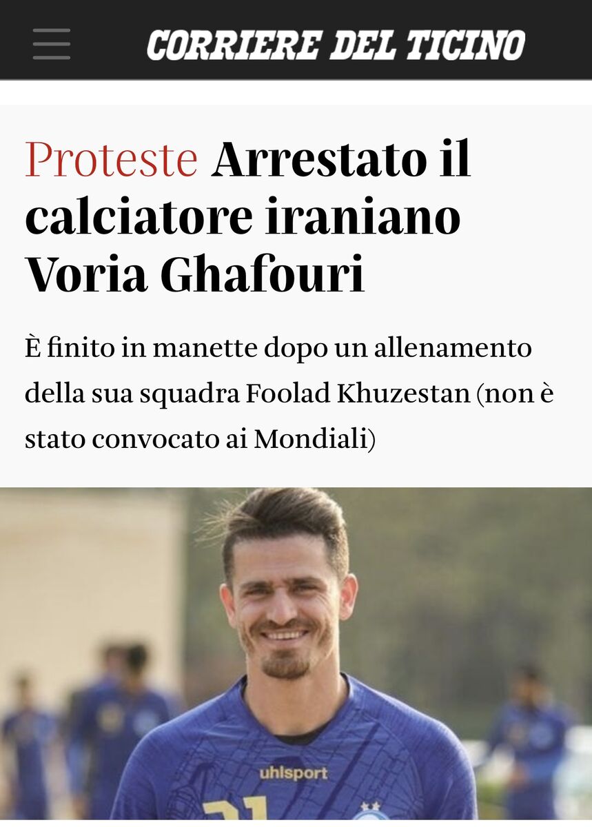 تصاویر| بازتاب جهانی بازداشت وریا غفوری در ایران/ کاپیتان سابق استقلال تیتر رسانه های خارجی شد