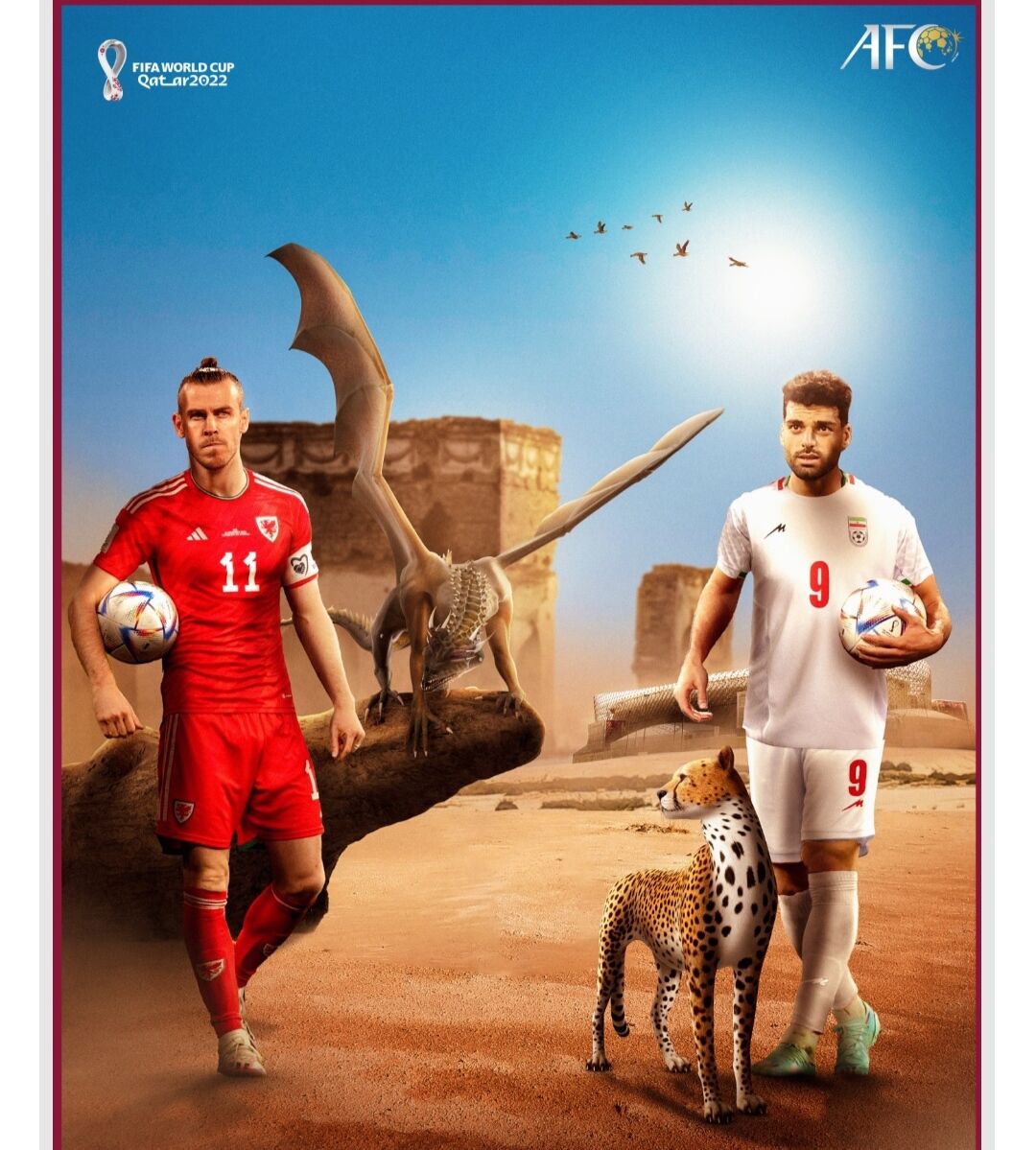 عکس| پوستر جالب AFC از جدال جذاب ایران و ولز