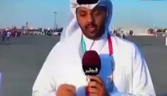 ویدیو| از حال رفتن خبرنگار قطری روی آنتن با خاطر خستگی