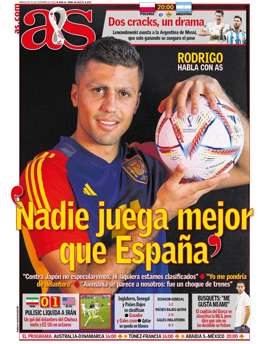 روزنامه آ اس| هیچ‌کس بهتر از اسپانیا بازی نمی‌کند