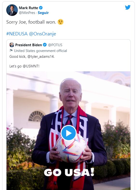 عکس| تمسخر رییس جمهور آمریکا توسط نخست وزیر/ جو بایدن متاسفم فوتبال برنده شد