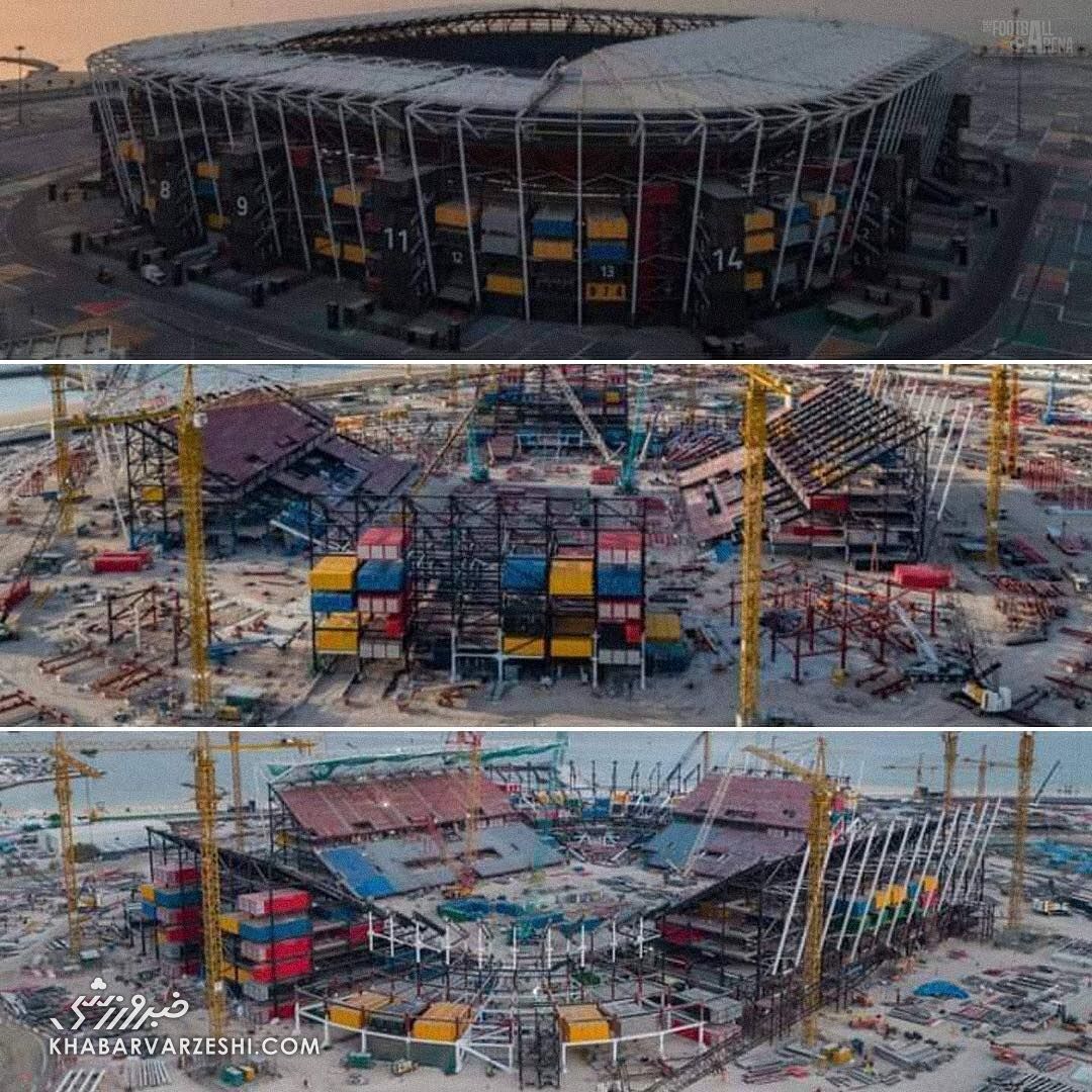 عکس| استادیوم ۹۷۴ در حال تخریب و ناپدید شدن