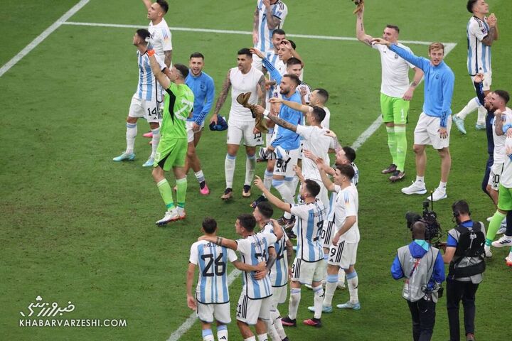 شادی بازیکنان آرژانتین؛ آرژانتین - کرواسی