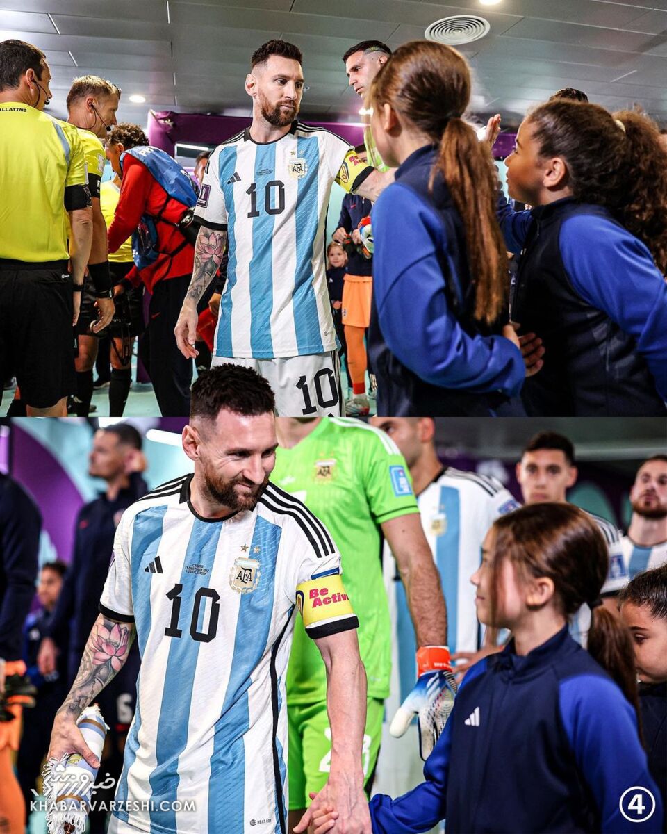 لبخند خاص مسی به یک دختر در شب پیروزی