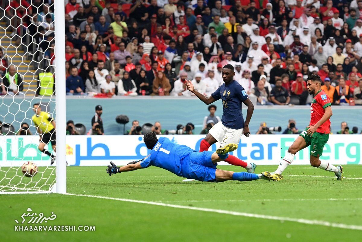 فرانسه ۲ – مراکش ۰؛ پایان آرزوهای شیرهای اطلس/ خروسها برای دومین جام متوالی به جنگ مسی و آرژانتین میروند