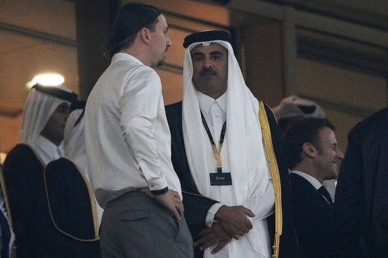تصاویر| چهره تمام نشدنی فوتبال در کنار امیر قطر و مقابل مکرون/ خنده‌های پیرمرد افسانه‌ای در فینال سوژه شد