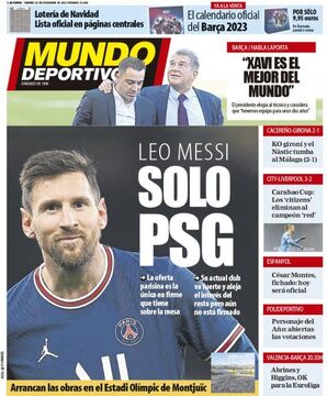 روزنامه موندو| لئو مسی: فقط پی‌اس‌جی