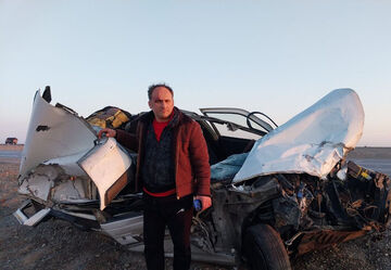 نجات معجزه‌آسای داور بین‌المللی ایران از مرگ/ تصویر خودرو پس از تصادف وحشتناک را ببینید