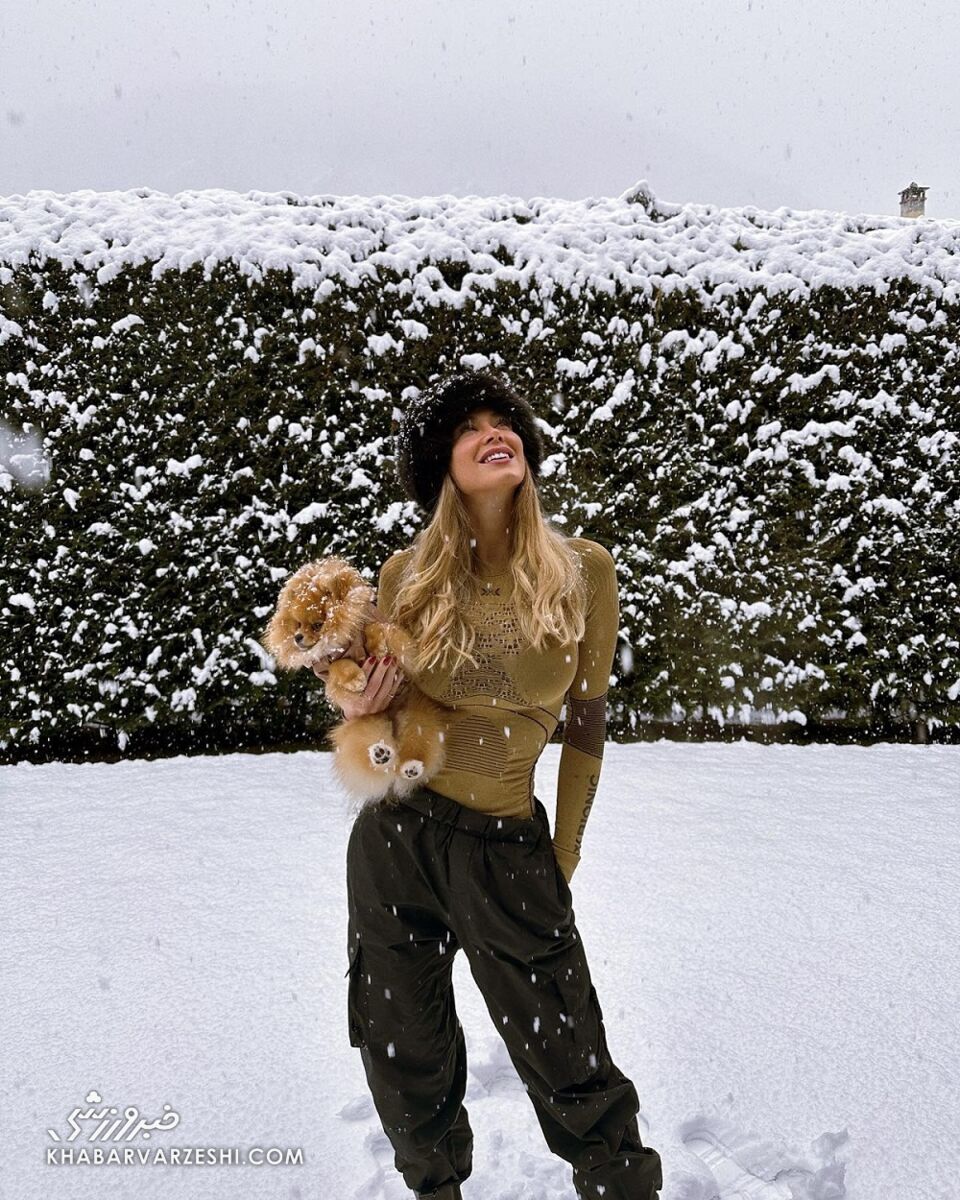 تصاویری از زوج جدید و خبرساز فوتبالی در سفری به سرزمین عجایب زمستانی