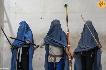 تصاویر| دختران ورزشکار افغان پشت برقع/ ترسی که باعث پوشاندن چهره‌ها شد!