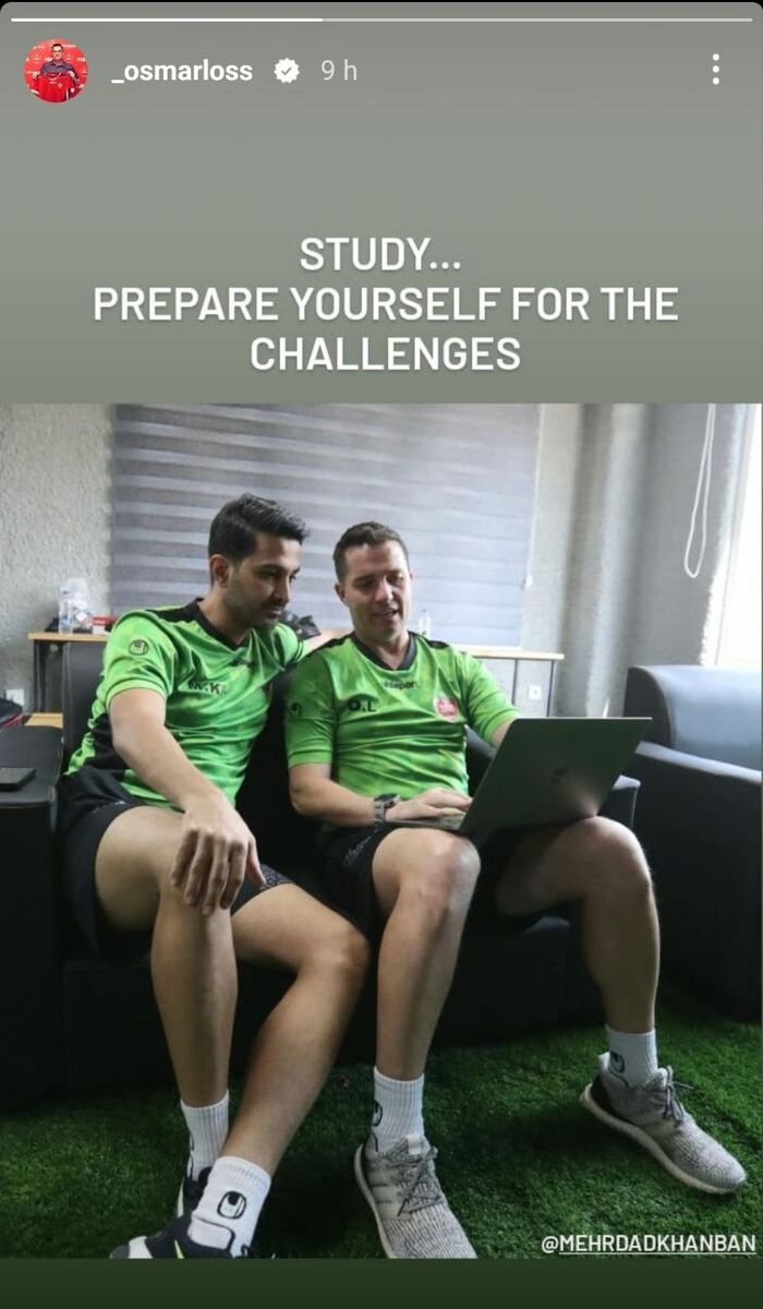 عکس | استوری جالب مربی برزیلی پرسپولیس/ پیام اوسمار به آنالیزور سرخها