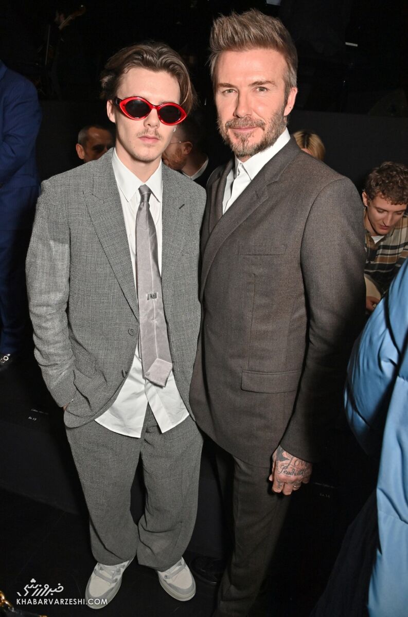 تصاویری از حضور دیوید بکام و پسرش در هفته مد پاریس/ عینک عجیب کروز سوژه شد!