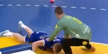 ویدیو| صحنه‌ای جالب از درگیری دروازه‌بان تیم ملی سوئد با بازیکن ایسلند