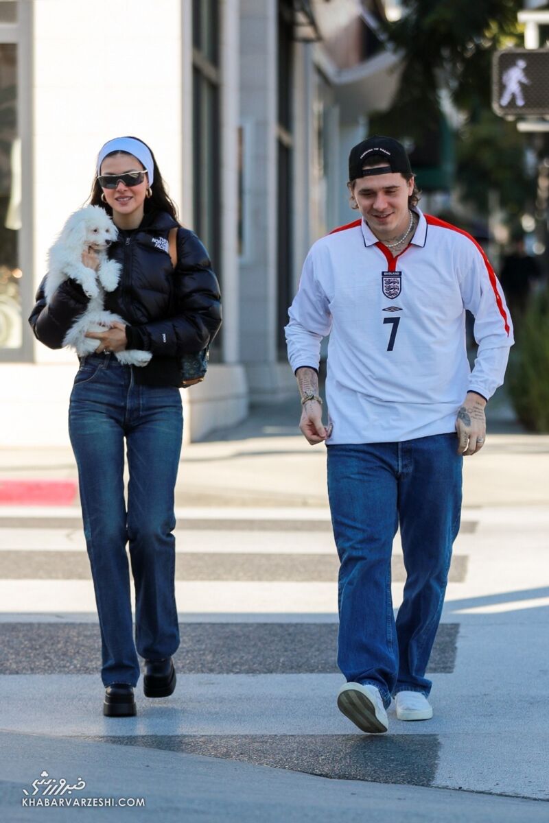 حرکت جالب بروکلین خبرساز شد/ تصاویر فرزند بزرگ دیوید بکام و همسرش را ببینید