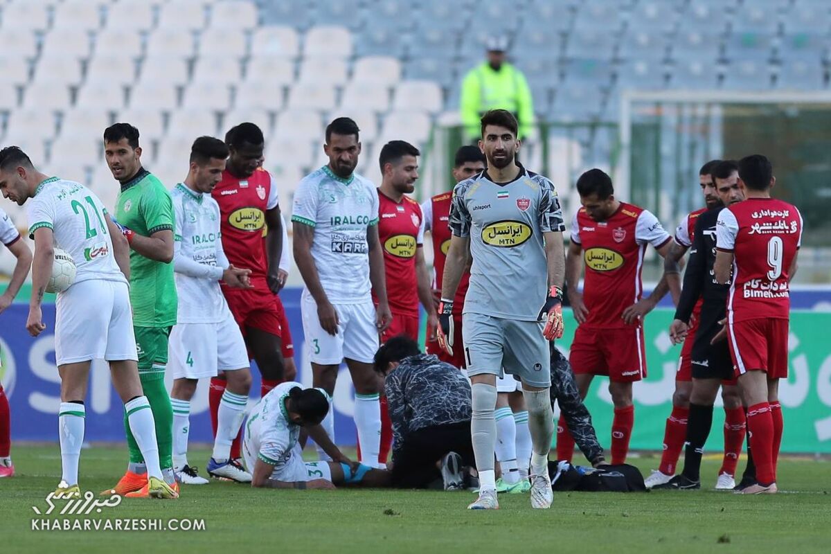 اخراج علیرضا بیرانوند در دیدار پرسپولیس و آلومینیوم