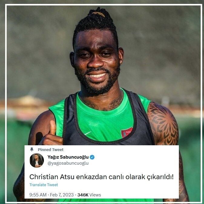 نجات هافبک سابق چلسی و نیوکاسل از زیر آوار زلزله ترکیه/ آتسو در راه بیمارستان