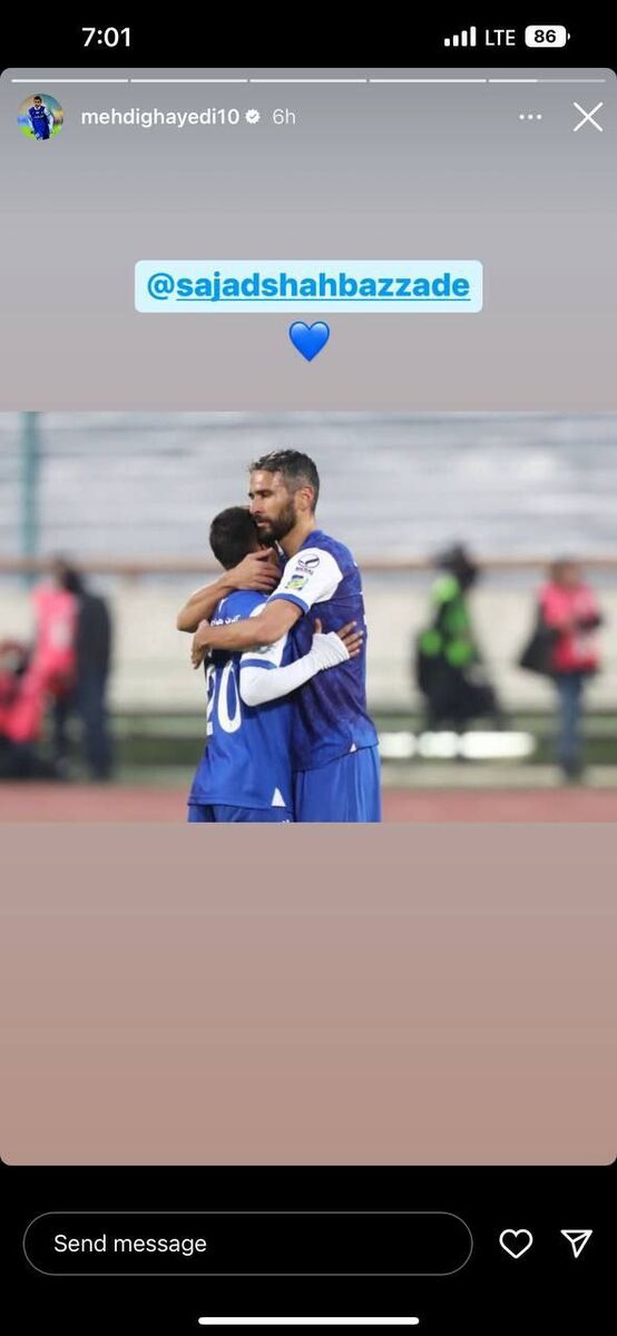 عکس| واکنش قایدی به پنالتی جنجالی با انتشار یک استوری خاص