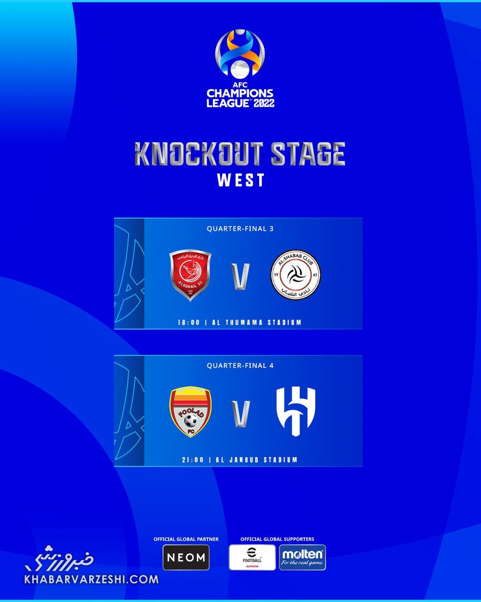 برنامه مرحله یکچهارم نهایی لیگ قهرمانان آسیا