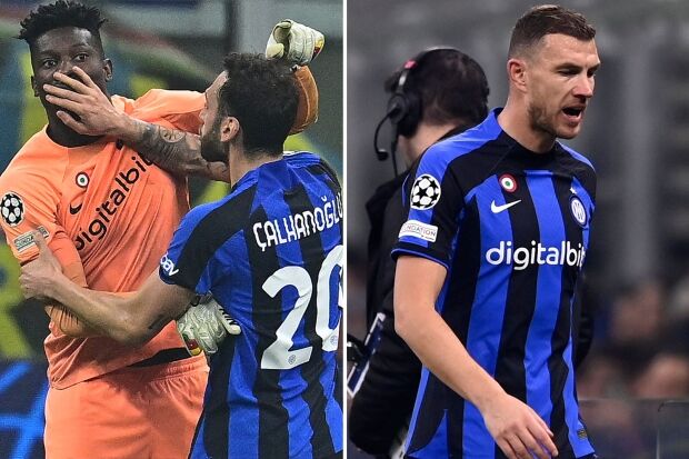 عکس| درگیری شدید دو بازیکن اینتر در لیگ قهرمانان/ توهین زشت اونانا به ژکو!