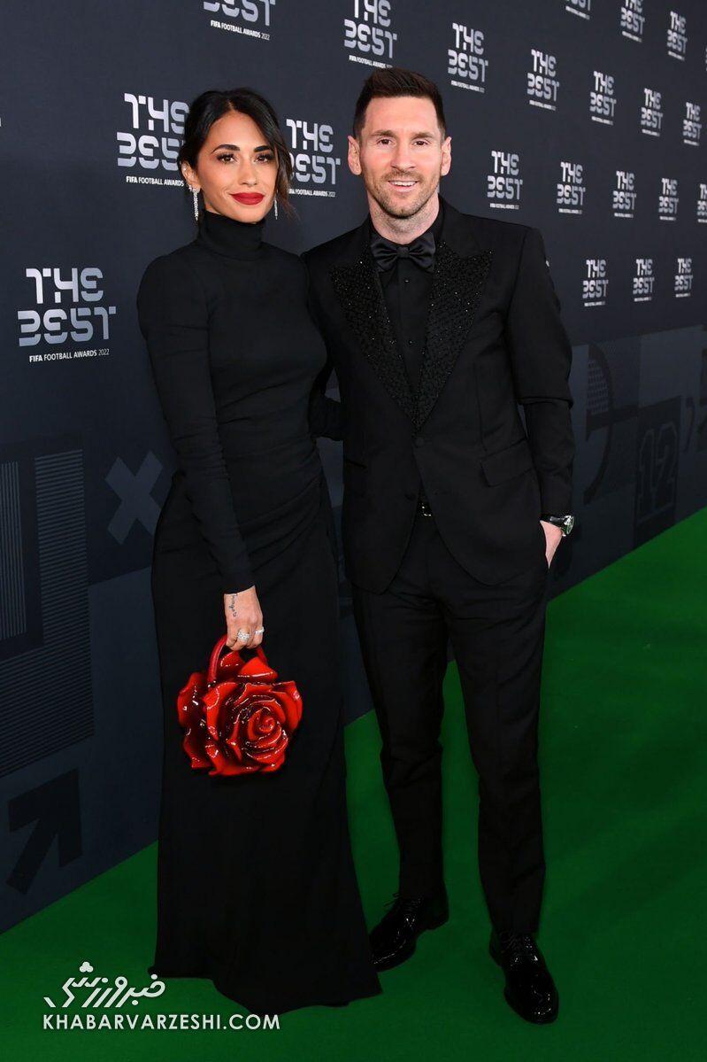 عکس| استایل خاص زن مسی در مراسم فیفا/ لئو و آنتونلا نگاهها را خیره کردند