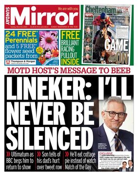 روزنامه میرر| لینکر: من هرگز ساکت نمی‌شوم