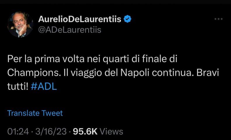 عکس| ذوق توییتری مالک ناپولی پس از رکوردشکنی تاریخی!