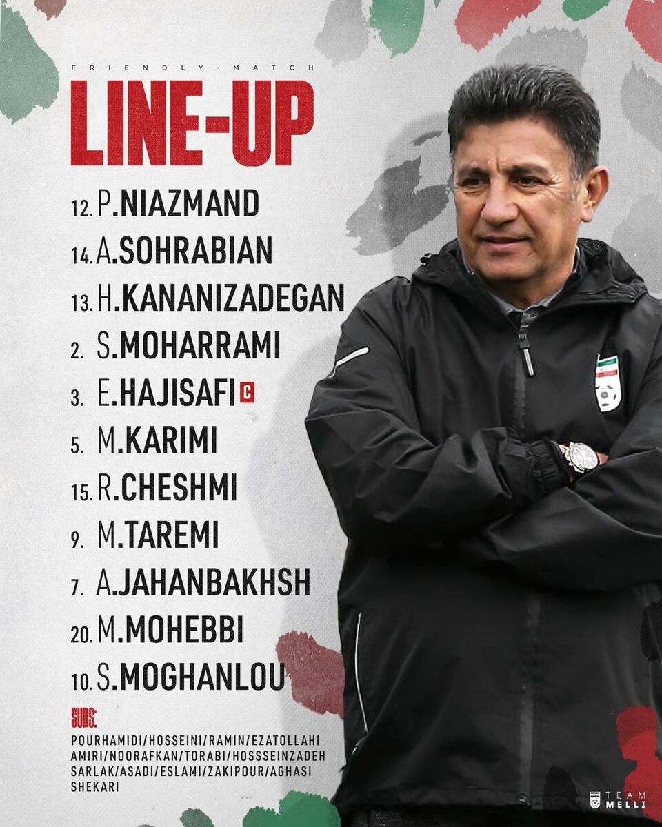 ترکیب تیم ملی ایران مقابل کنیا