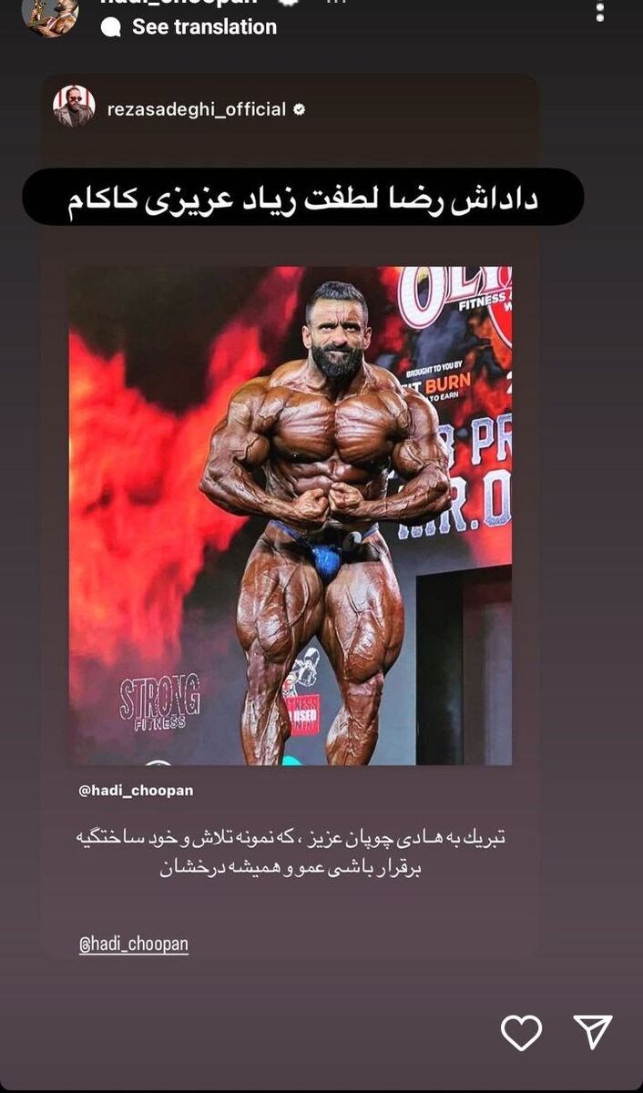 استوری معنادار خواننده معروف برای هادی چوپان/ پاسخ فوری گرگ پارسی به پیام رضا صادقی 