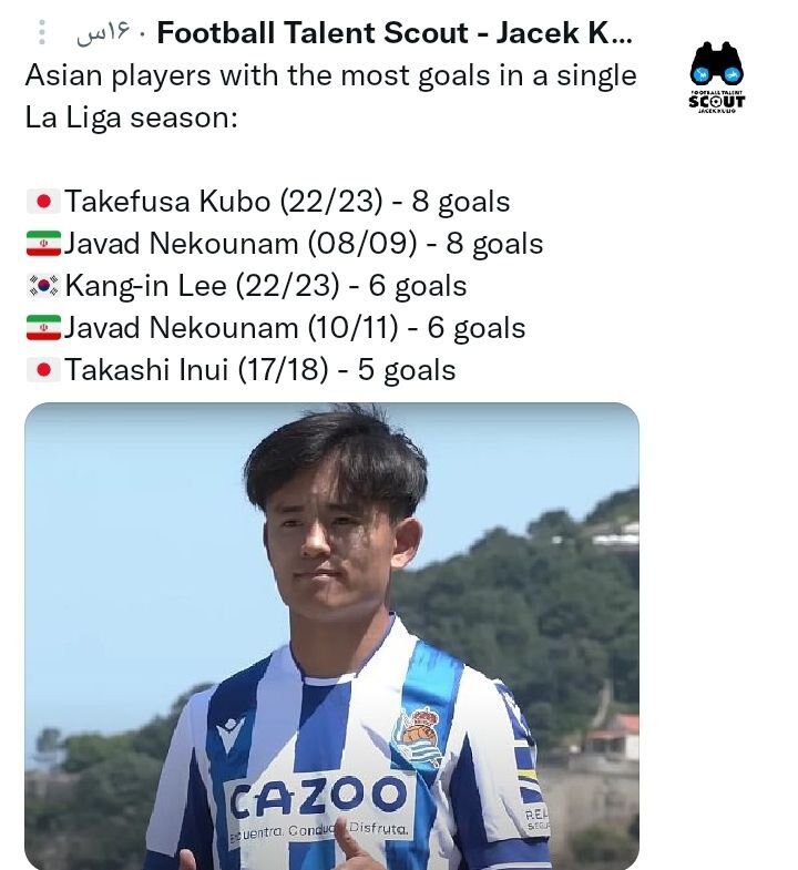 عکس| رکورد نکونام پس از ۱۴ سال مقابل رئال مادرید شکست!/ گلزنترین بازیکن آسیایی لالیگا به کاپیتان سابق تیم ملی رسید!