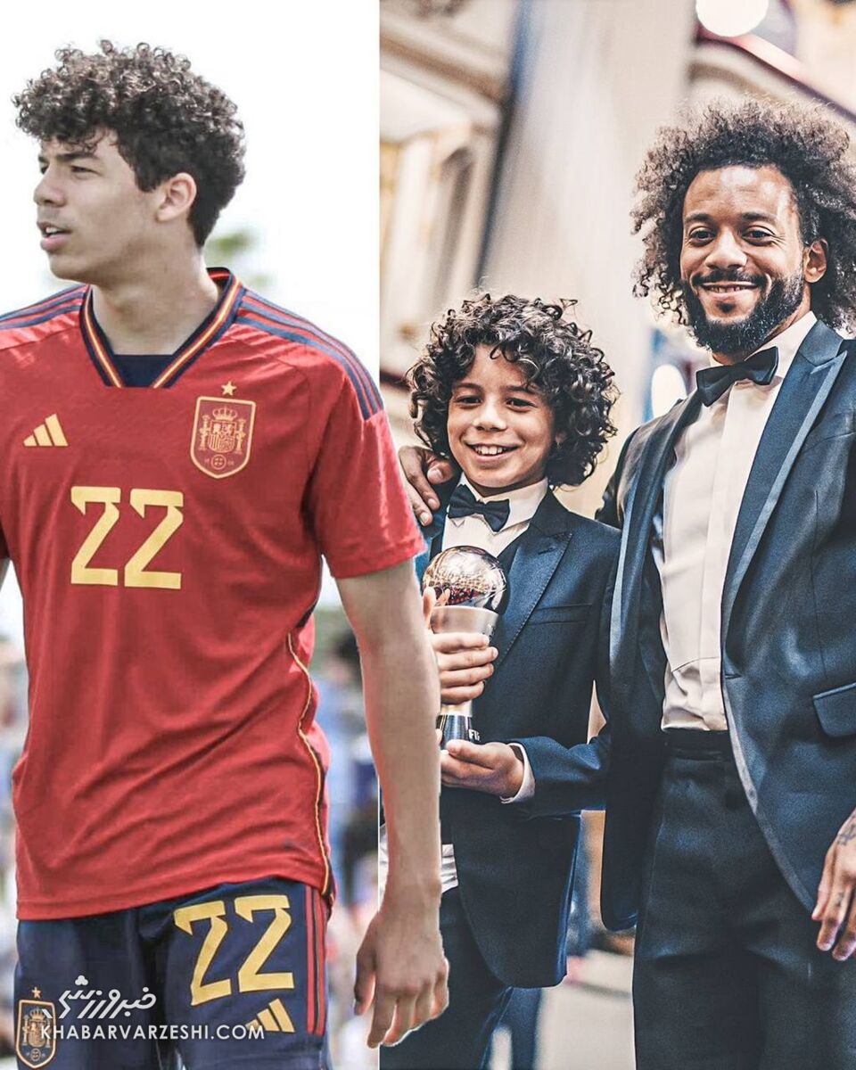 عکس| پسر مارسلو برای تیم ملی اسپانیا به میدان رفت