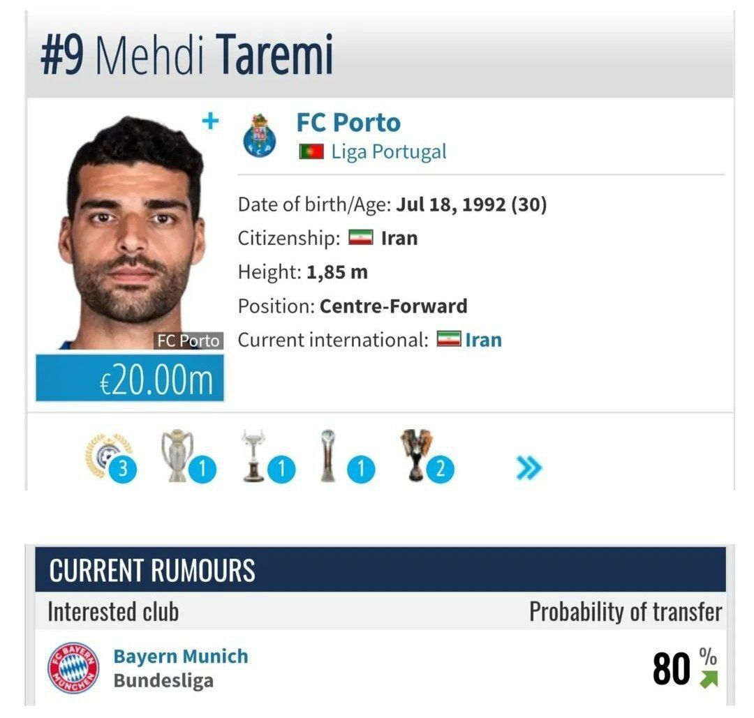 عکس| مهدی طارمی به بایرنمونیخ میپیوندد/ مقصد جدید مهاجم ایرانی به احتمال ۸۰ درصد!