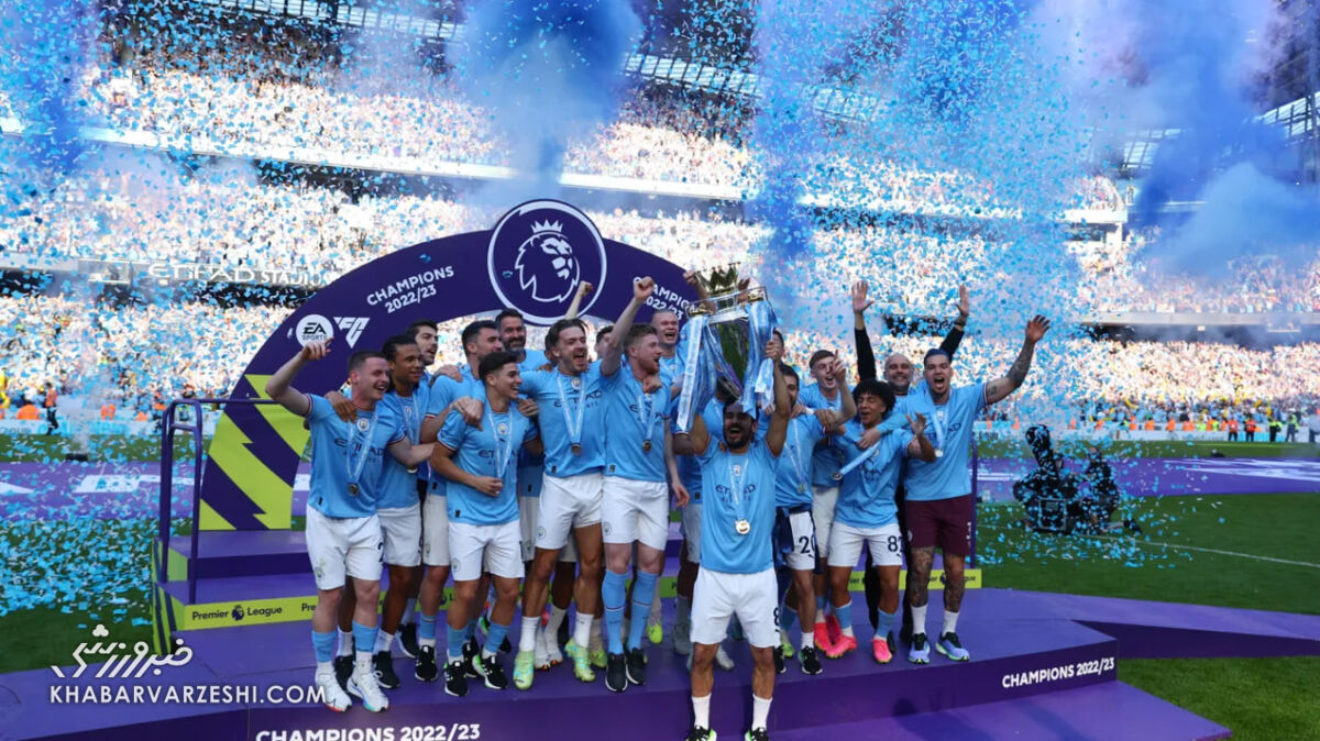 عکس| جام قهرمانی لیگ برتر انگلیس بر فراز دستان کاپیتان آلمانی/ جامهای پپ به انگشتان یک دست رسید