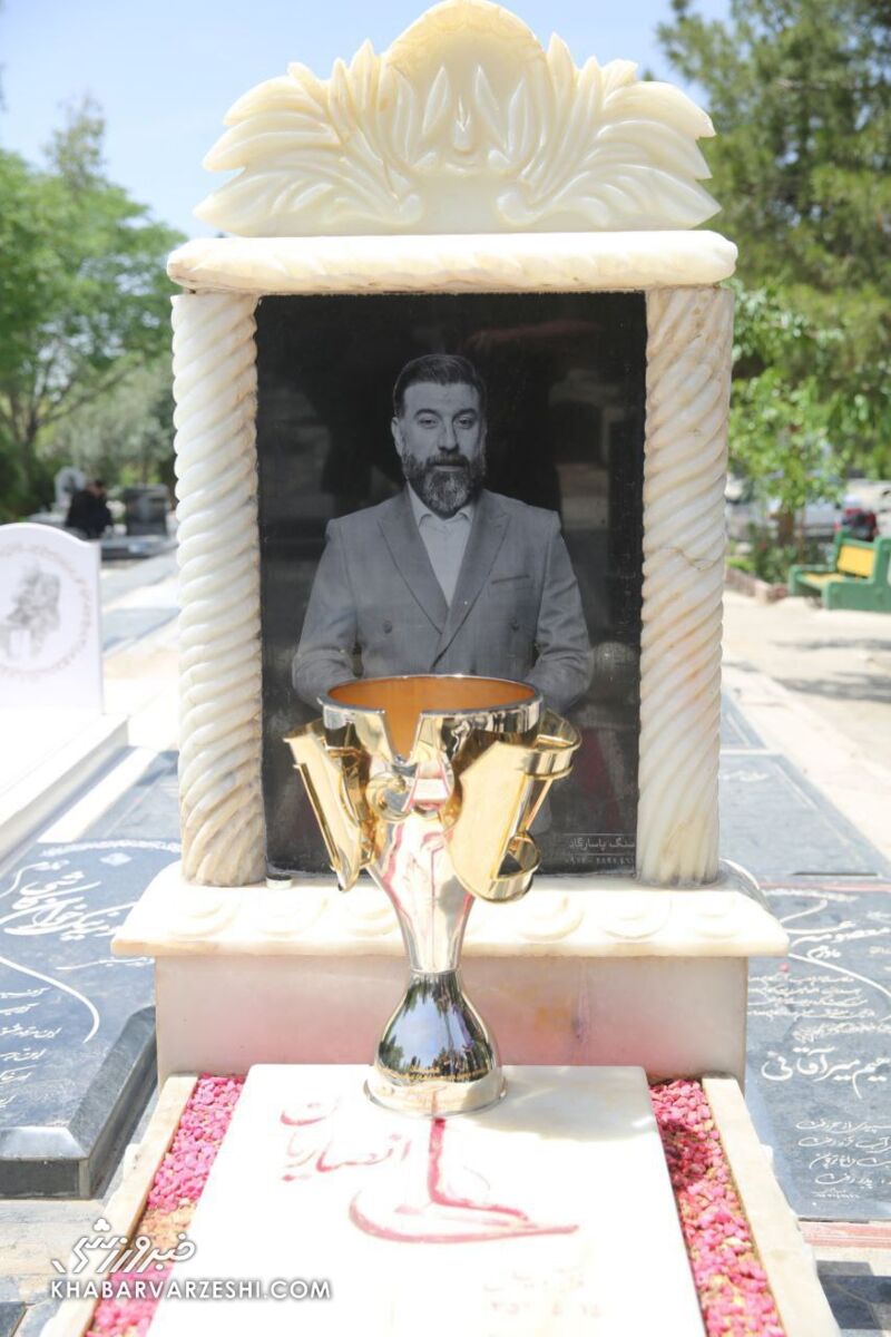 عکس| سورپرایز گلمحمدی بر سر مزار انصاریان و میناوند